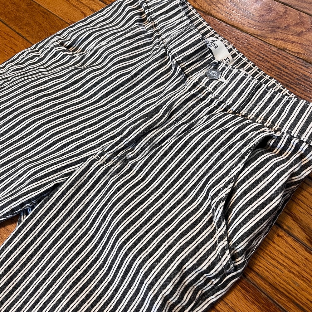 Hollister Black and White Striped Ultra High-Rise Modern Chino Dress Pants